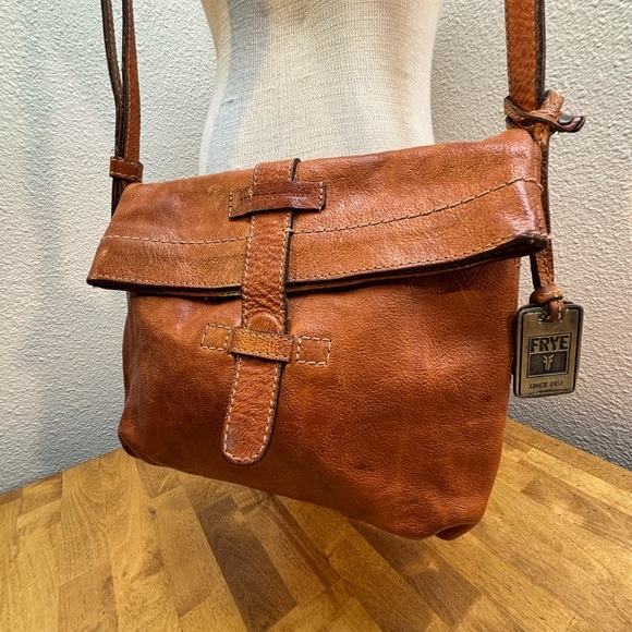 Frye Tan Leather Messenger Bag - Picture 1 of 14